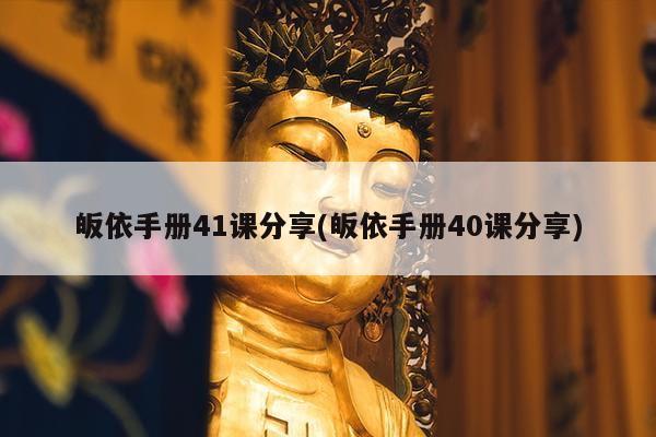 皈依手册41课分享(皈依手册40课分享)