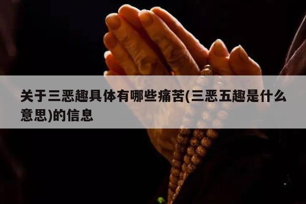 关于三恶趣具体有哪些痛苦(三恶五趣是什么意思)的信息