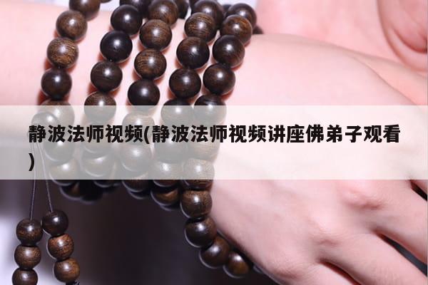 静波法师视频(静波法师视频讲座佛弟子观看)