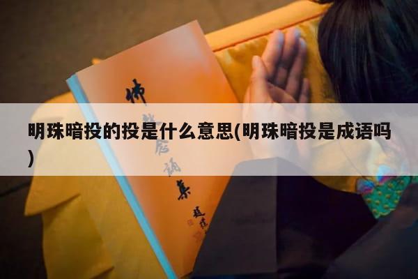 明珠暗投的投是什么意思(明珠暗投是成语吗)
