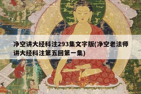 净空讲大经科注293集文字版(净空老法师讲大经科注第五回第一集)